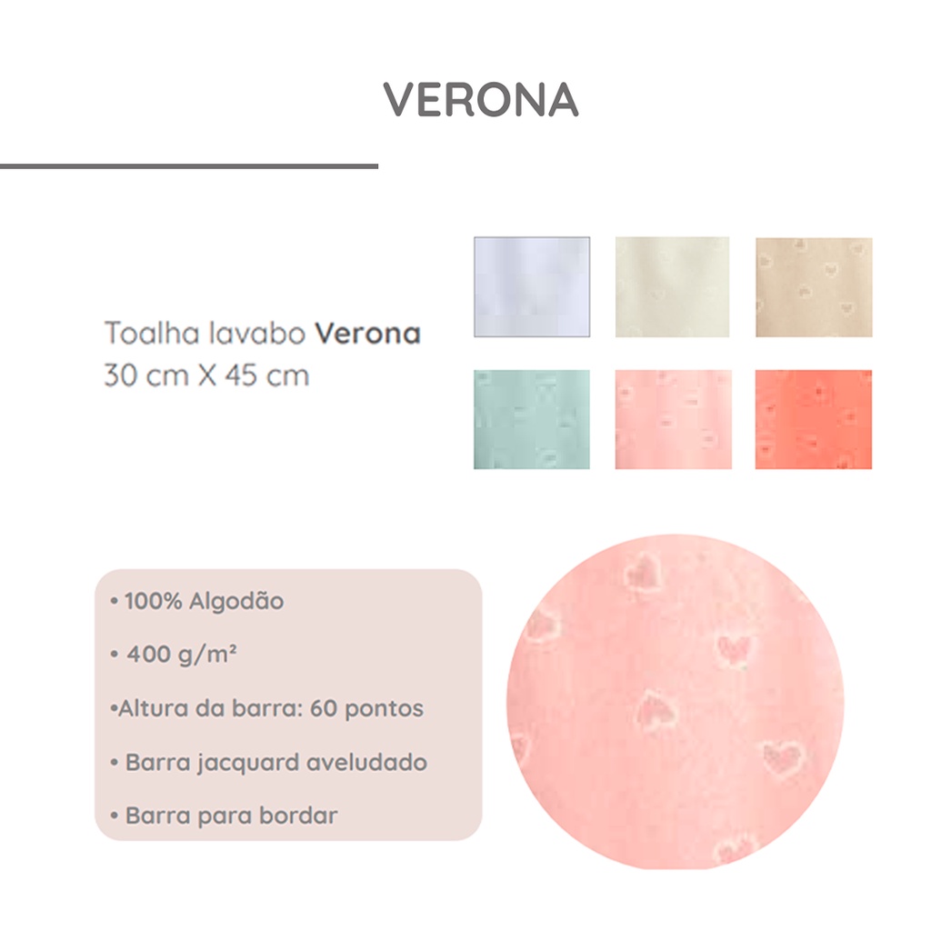 Toalha Lavabo para Bordar Verona Bella Po...